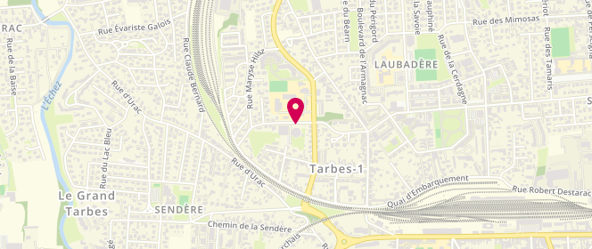 Plan de Piscine Tournesol, 1, Rue Maryse Bastié, 65000 Tarbes
