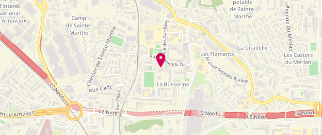 Plan de Piscine municipale Busserine - Saint Barthélemy, Rue Mahboubi Tir, 13014 Marseille