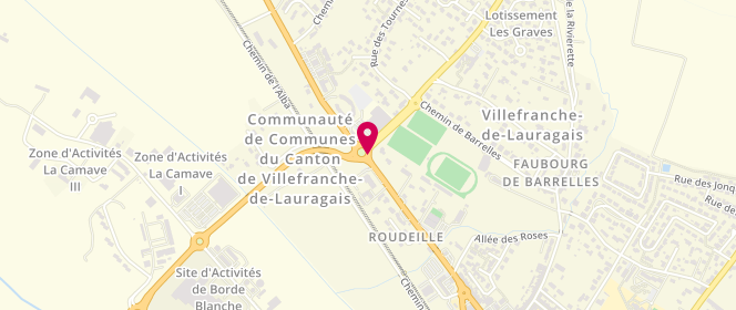 Plan de Piscine municipale, Route de Toulouse, 31290 Villefranche-de-Lauragais