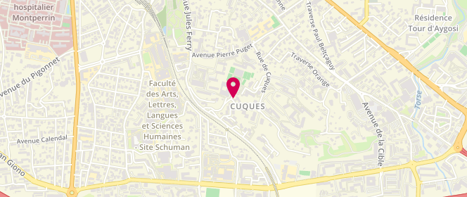 Plan de Piscine du centre sportif universitaire, 35 Avenue Jules Ferry, 13100 Aix-en-Provence