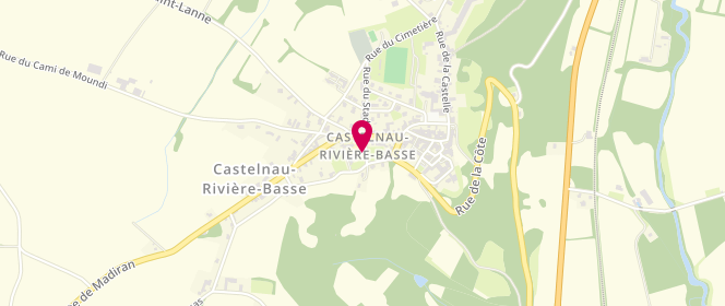 Plan de Piscine municipale, Rue Carrerots, 65700 Castelnau-Rivière-Basse