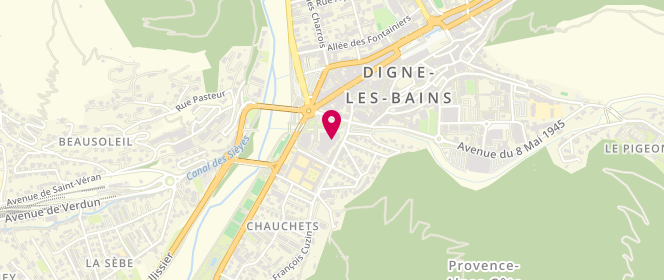 Plan de Complexe aquatique Les Eaux Chaudes, Avenue François Cuzin, 04000 Digne-les-Bains