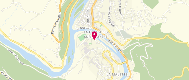Plan de Piscine municipale, Saures, 12140 Entraygues-sur-Truyère