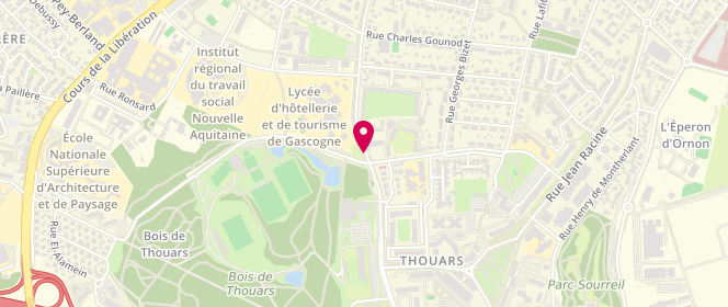 Plan de Stade nautique Henri Deschamps, Avenue de Thouars, 33400 Talence