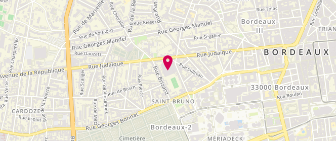 Plan de Piscine municipale Judaïque, 164 Rue Judaïque, 33000 Bordeaux