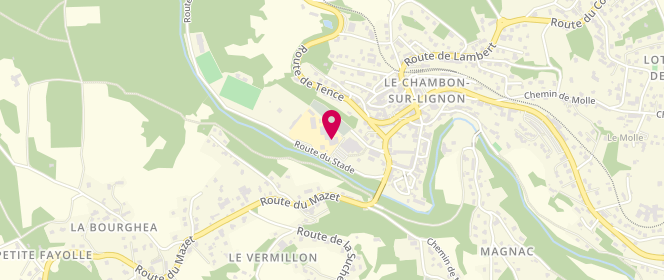 Plan de Piscine école, 5 Route du Stade, 43400 Le Chambon-sur-Lignon