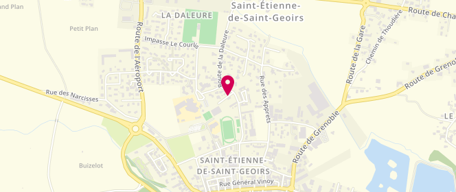 Plan de Piscine municipale, Impasse de la Deleure, 38590 Saint-Étienne-de-Saint-Geoirs