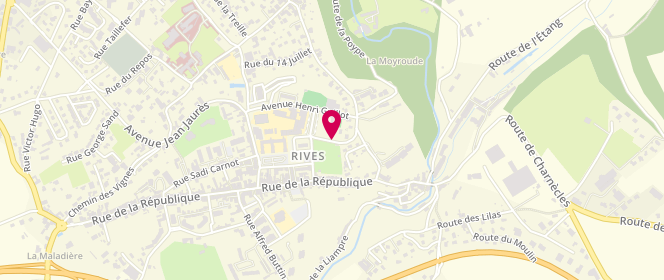 Plan de Piscine municipale, Rue Lamartine, 38140 Rives