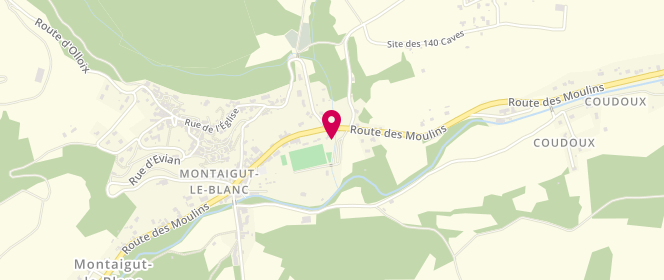 Plan de Piscine municipale, Route des Moulins, 63320 Montaigut-le-Blanc