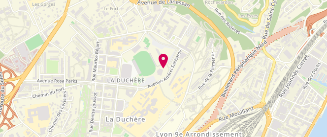Plan de Piscine de la Duchère, 4 Avenue Andréï Sakharov, 69009 Lyon