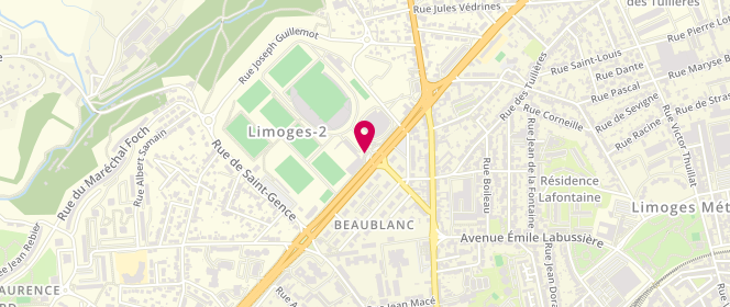 Plan de Piscine municipale Beaublanc d'Hiver, 19 Boulevard de Beaublanc, 87000 Limoges