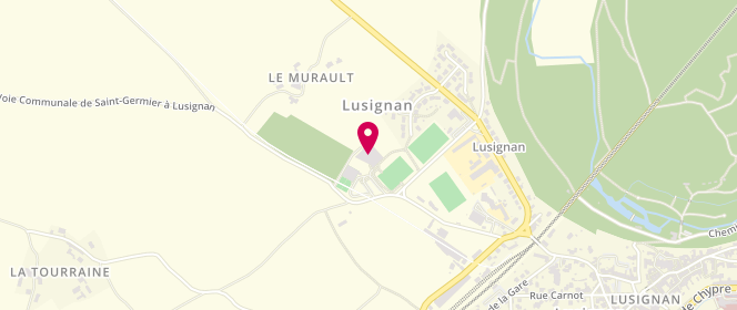 Plan de Pôle Sportif Mélusin (piscine - fitness - squash), Route de Saint-Germier, 86600 Lusignan