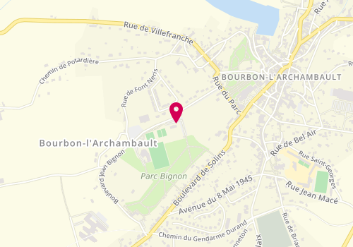 Plan de Piscine municipale du parc Bignon, Boulevard Jean Bignon, 03160 Bourbon-l'Archambault