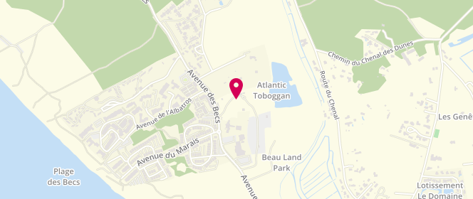 Plan de Piscine Atlantic Toboggan, Avenue des Becs, 85270 Saint-Hilaire-de-Riez