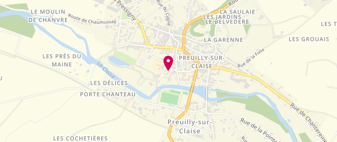 Plan de Piscine municipale, Place Champ de Foire, 37290 Preuilly-sur-Claise
