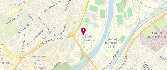 Plan de Stade Nautique, 53 Boulevard Stoessel, 68100 Mulhouse