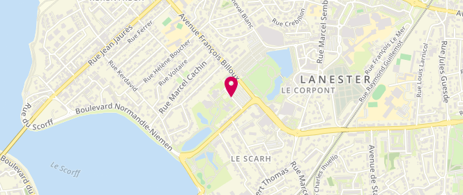 Plan de Piscine municipale Aqualane's Bord du Scorff, Rue René Cassin, 56600 Lanester