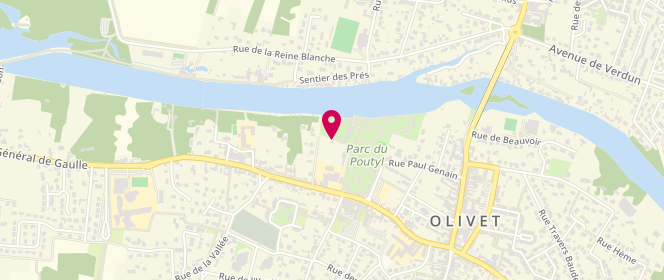 Plan de Piscine municipale du Poutyl, parc du Poutyl Rue du Général de Gaulle, 45160 Olivet