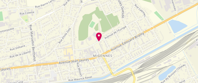 Plan de Piscine intercommunale Luc Berton, 23 Avenue de l'Europe, 89400 Migennes