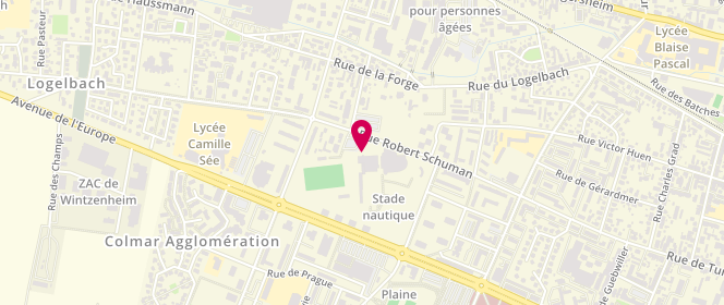 Plan de Stade nautique, 15 Rue Robert Schuman, 68000 Colmar