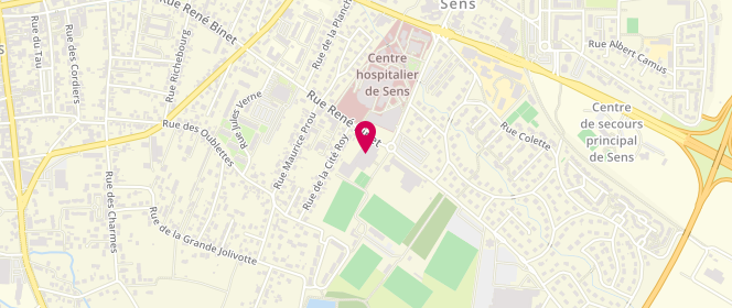 Plan de Centre Nautique Pierre Toinot, 78 Ter Rue René Binet, 89100 Sens