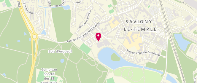 Plan de Stade nautique Jean Bouin, Place Nathalie Lemel, 77176 Savigny-le-Temple