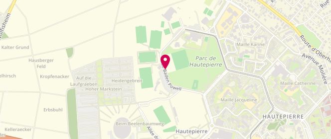 Plan de Piscine municipale Hautepierre, Rue Baden Powell, 67000 Strasbourg