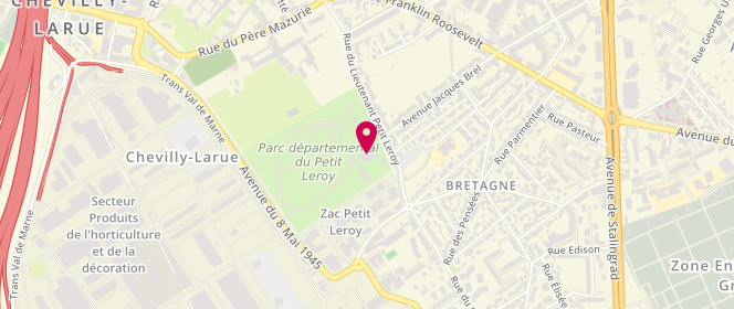 Plan de Piscine municipale Pierre de Coubertin, 90 Rue du Lientenant Petit-Leroy, 94550 Chevilly-Larue