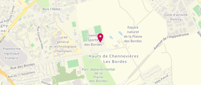 Plan de Piscine des Bordes, 99 Rue des Bordes, 94430 Chennevières-sur-Marne