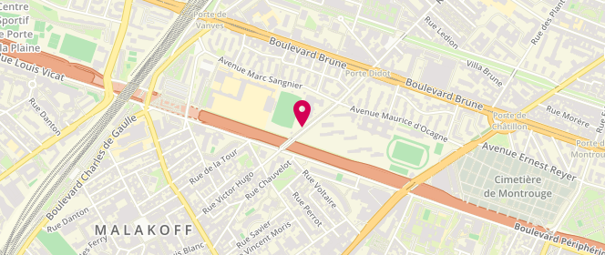 Plan de Piscine municipale Didot, 22 Avenue Georges Lafenestre, 75014 Paris