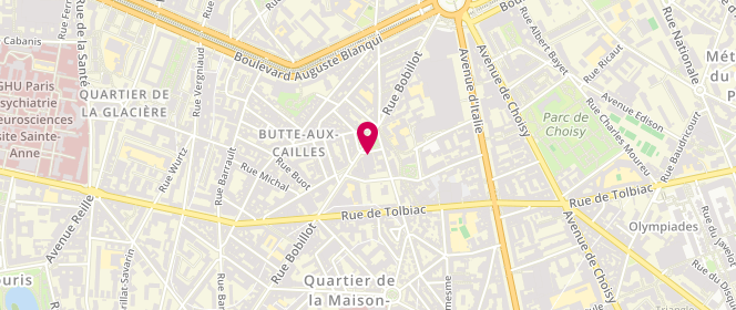 Plan de Piscine municipale de la Butte aux Cailles, 5 Place Paul Verlaine, 75013 Paris