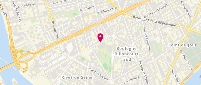 Plan de Piscine municipale, 165 Rue du Vieux Pont de Sèvres, 92100 Boulogne-Billancourt