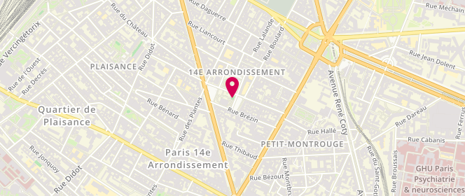 Plan de Piscine municipale Aspirant Dunand, 20 Rue Saillard, 75014 Paris