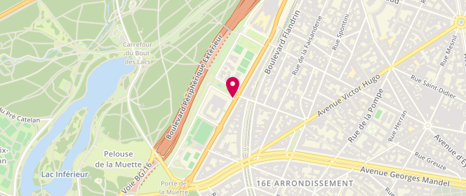 Plan de Piscine municipale Henry de Montherlant, 30 Boulevard Lannes, 75016 Paris
