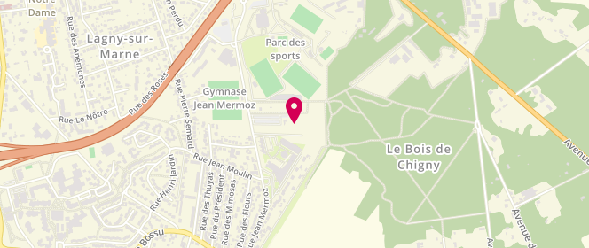 Plan de Centre aquatique de Marne et Gondoire, 35-43 Rue Jean Mermoz, 77400 Lagny-sur-Marne