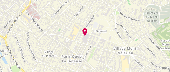 Plan de Centre aquatique Arsenal, 43 Rue Voltaire, 92500 Rueil-Malmaison