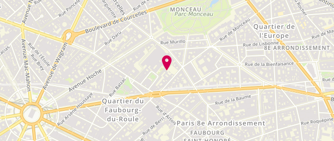 Plan de Piscine municipale Jacqueline Auriol, 7 Allée Louis de Funès, 75008 Paris