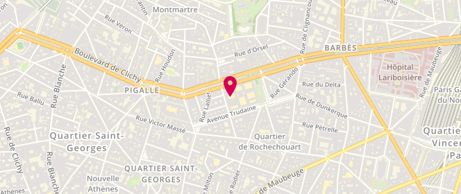 Plan de Piscine municipale Georges Drigny, 18 Rue Bochart de Saron, 75009 Paris