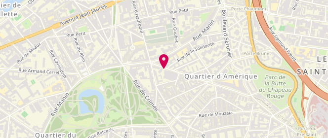 Plan de Piscine municipale Georges Hermant, 8 Rue David d'Angers, 75019 Paris