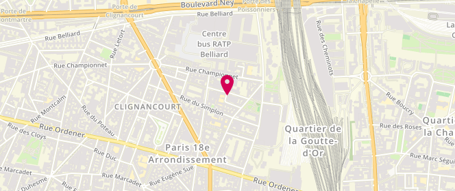 Plan de Piscine municipale des Amiraux, 6 Rue Hermann Lachapelle, 75018 Paris