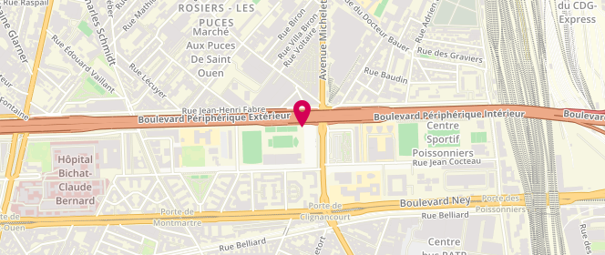 Plan de Piscine municipale Bertrand Dauvin, 12, Rue René Binet, 75018 Paris
