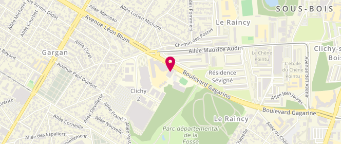 Plan de Piscine Rosa Parks, 3 Boulevard Gagarine, 93390 Clichy-sous-Bois