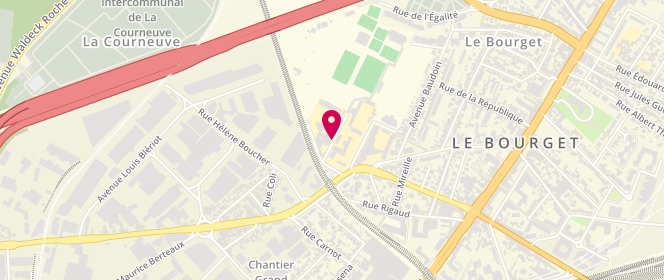 Plan de Piscine municipale, Rue des Jardins, 93350 Le Bourget