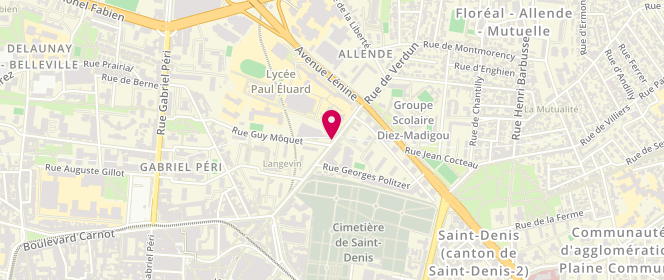 Plan de Piscine Municipale la Baleine, 13 Avenue Jean Moulin, 93200 Saint-Denis