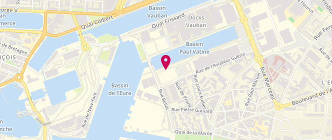 Plan de Piscine les Bains des Docks, Quai de la Réunion, 76600 Le Havre