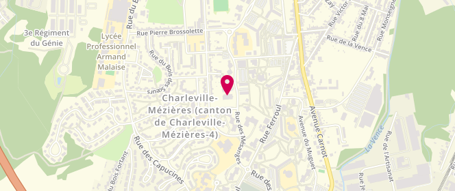 Plan de Piscine Ronde-Couture, 16 Rue des Mésanges, 08000 Charleville-Mézières