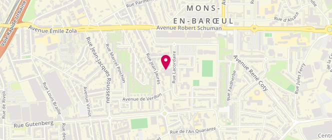 Plan de Piscine municipale, 20, Rue Lacordaire, 59370 Mons-en-Barœul
