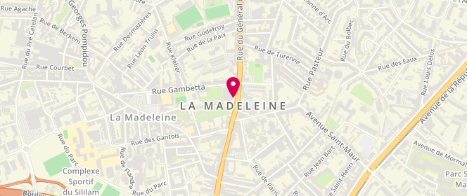 Plan de Piscine municipale, Rue du Général de Gaulle, 59110 La Madeleine